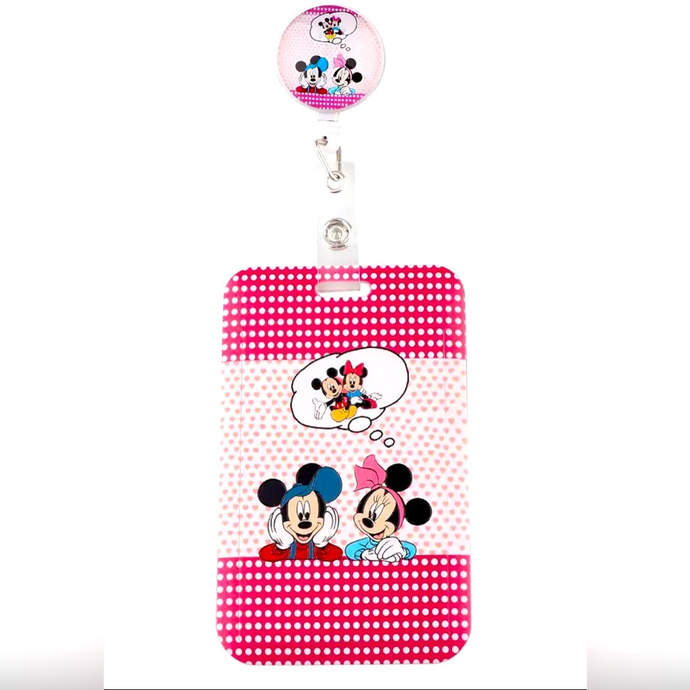 Mickey and Minnie  Badge Holder with Badge Reel Clip Accessory included